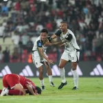 Ekspresi kegembiraan para pemain Persija Jakarta setelah berhasil membobol gawang tuan rumah Persijap Jepara dalam laga uji coba di Stadion Gelora Bumi Kartini.